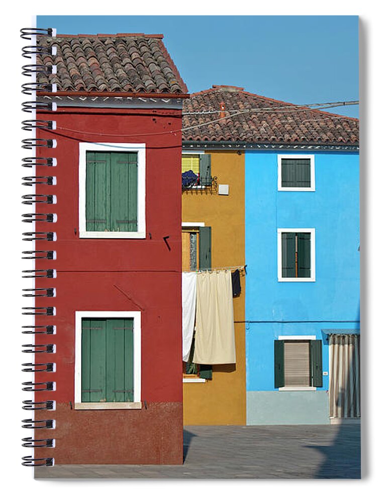 Tranquility Spiral Notebook featuring the photograph Colourfully Painted Houses On Burano by Izzet Keribar