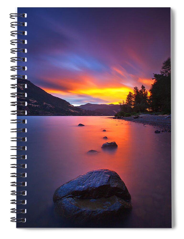 Sunset Spiral Notebook featuring the photograph Columbia Morning Fire by Darren White