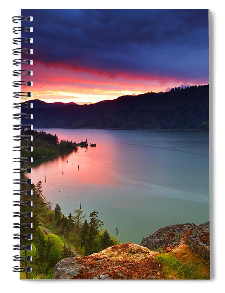 Sunset Spiral Notebook featuring the photograph Columbia Sunset by Darren White