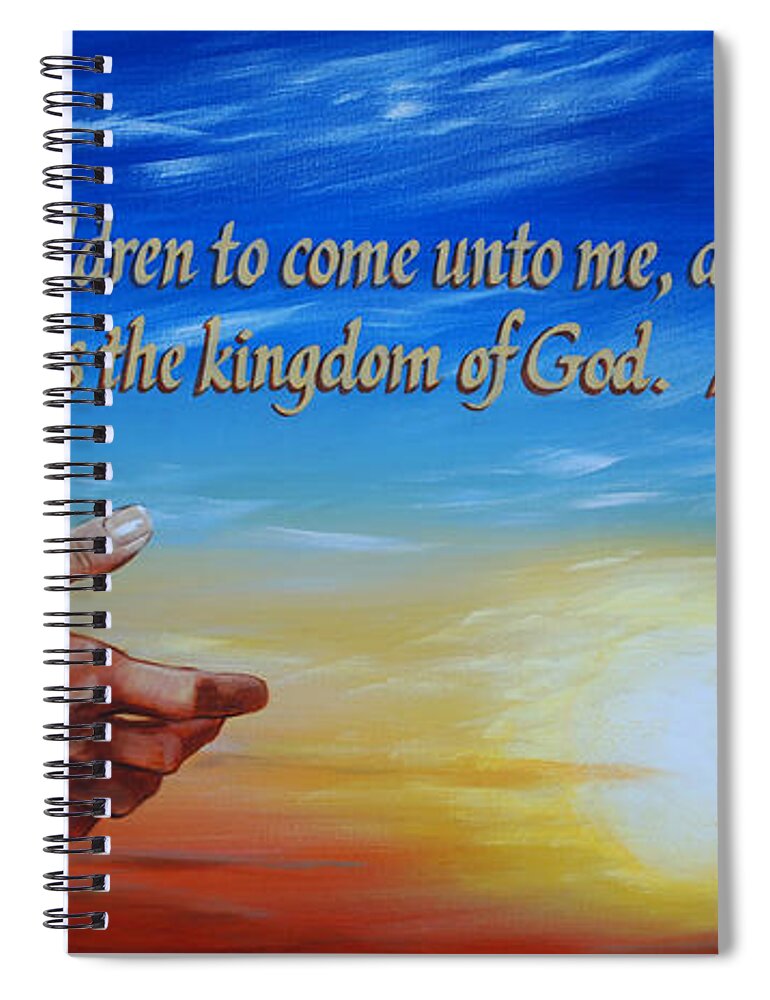 Jesus Spiral Notebook featuring the painting Come Unto Me by Glenn Pollard