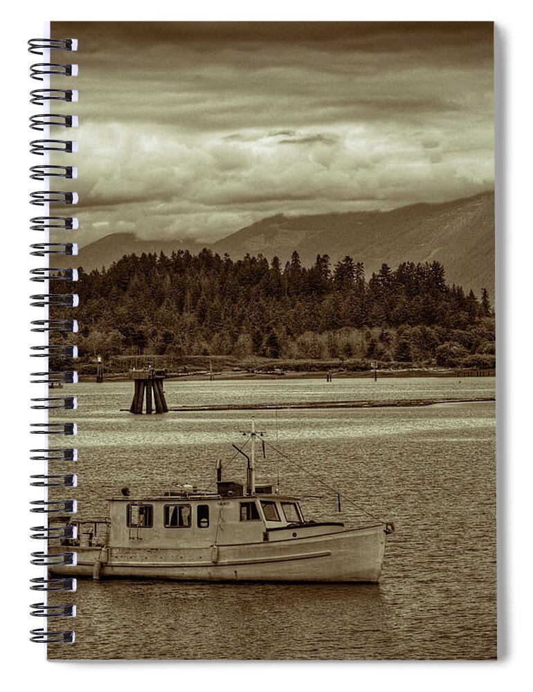 Boat Spiral Notebook featuring the photograph Coming Into Port by Randy Hall