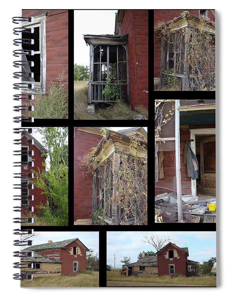 Red House Spiral Notebook featuring the digital art Composition Series Red House by Cathy Anderson