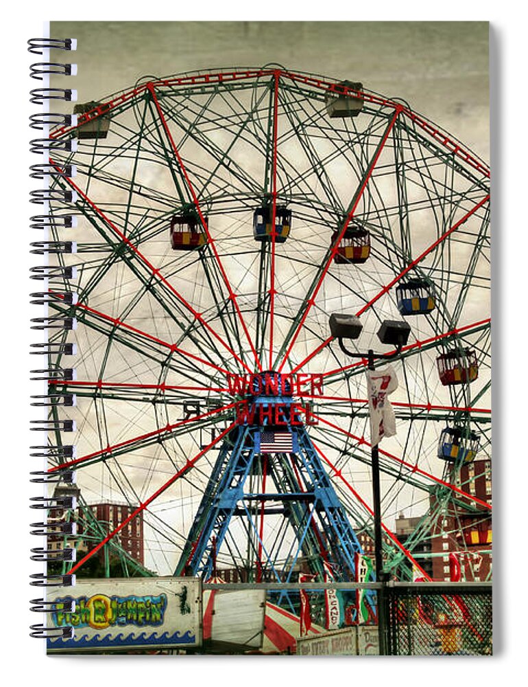 Wonder Wheel Spiral Notebook featuring the photograph Coney Island Wonder Wheel by Debra Forand