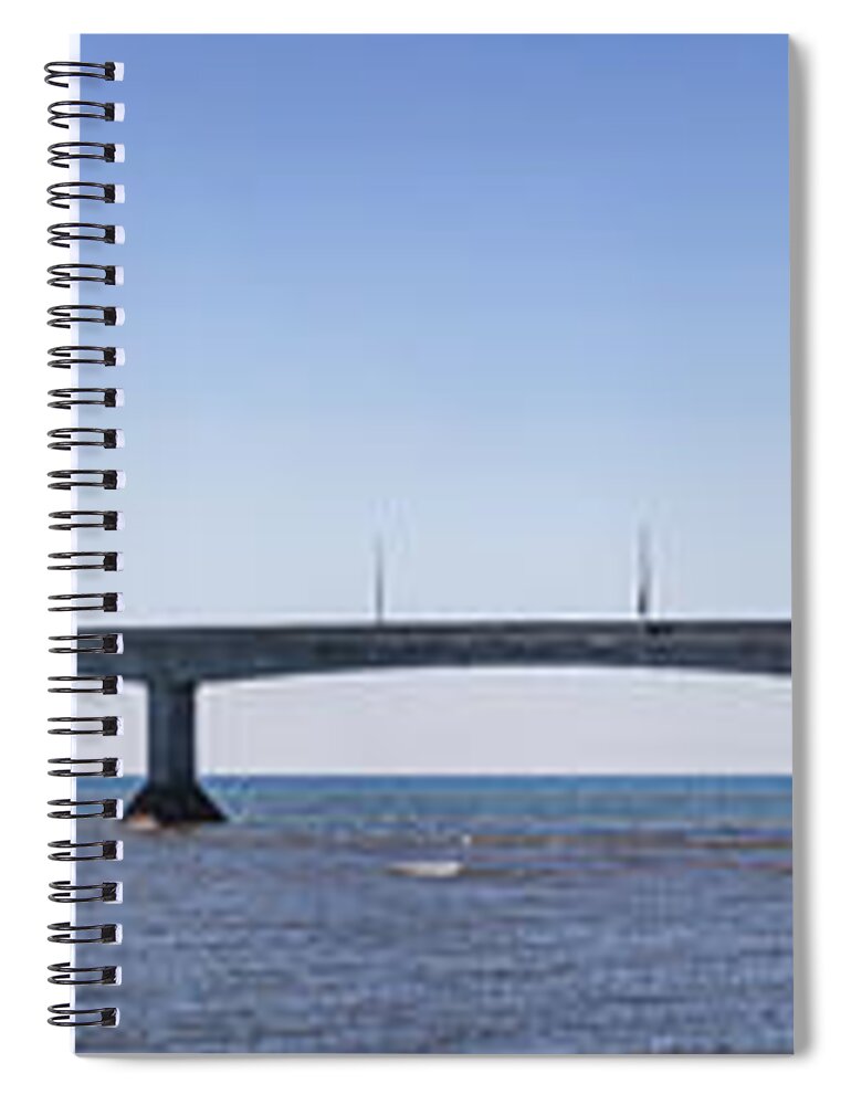 Bridge Spiral Notebook featuring the photograph Confederation Bridge panorama 3 by Elena Elisseeva