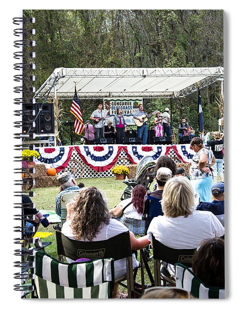 Cayce Spiral Notebook featuring the photograph Congaree Bluegrass Festival by Charles Hite