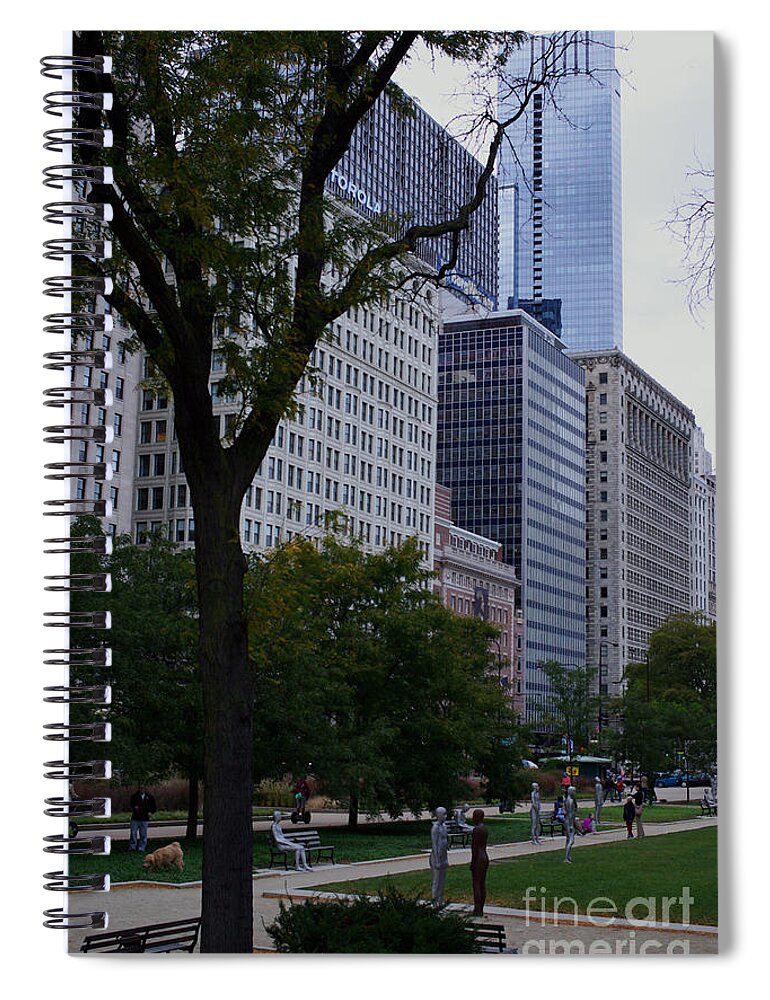 Chicago Spiral Notebook featuring the photograph Grant Park Chicago by Frank J Casella