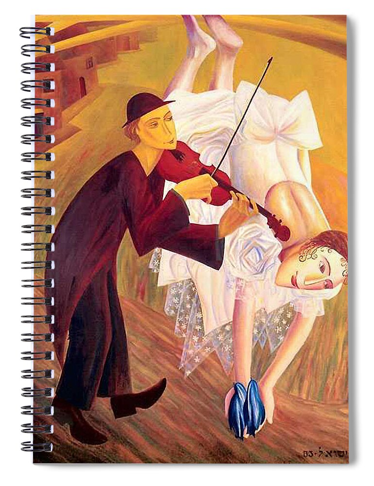 Conjured Melodies Spiral Notebook featuring the painting Conjured Melodies by Israel Tsvaygenbaum