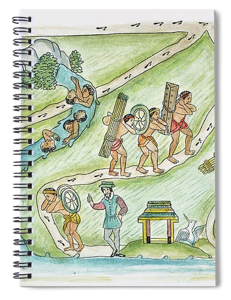 1520 Spiral Notebook featuring the drawing Conquistadors, 1520 by Granger
