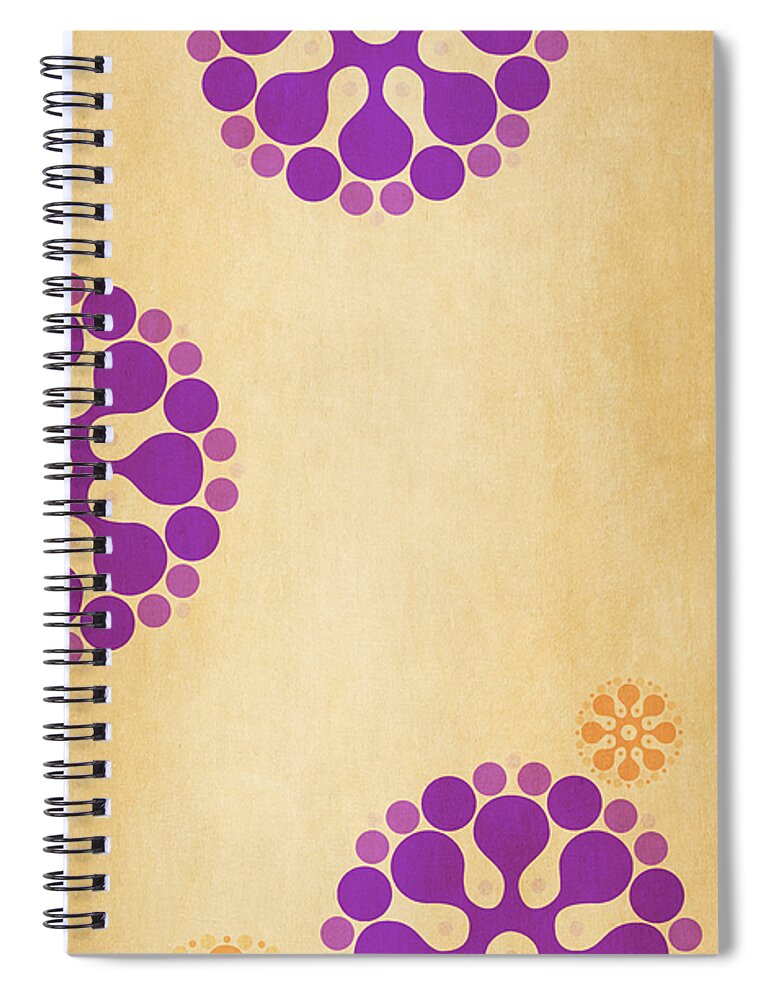 Contemporary Spiral Notebook featuring the mixed media Contemporary Dandelions 2 Part 3 Of 3 by Angelina Tamez