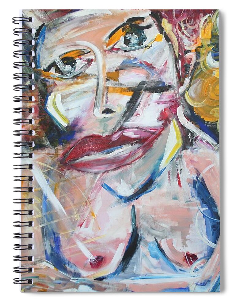 Woman Spiral Notebook featuring the painting Conversation on Canvas by Christel Roelandt