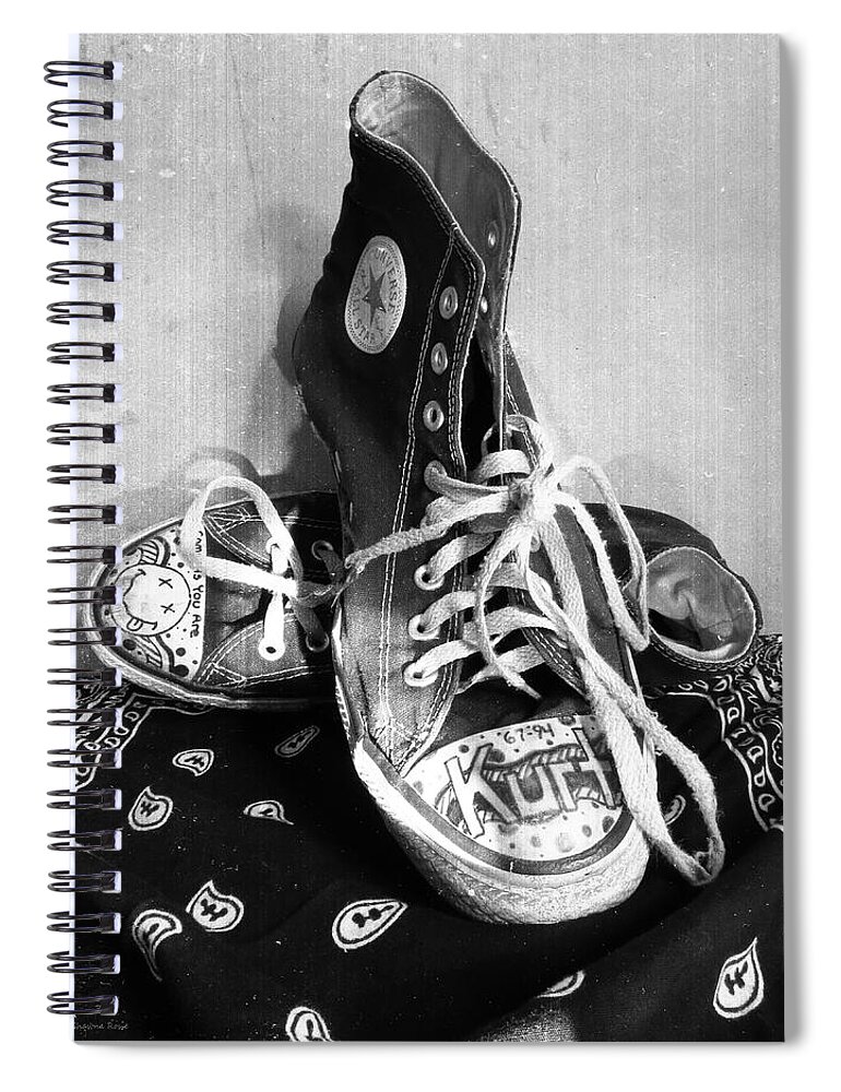 Converse Spiral Notebook featuring the photograph Converse Graffiti by Shawna Rowe