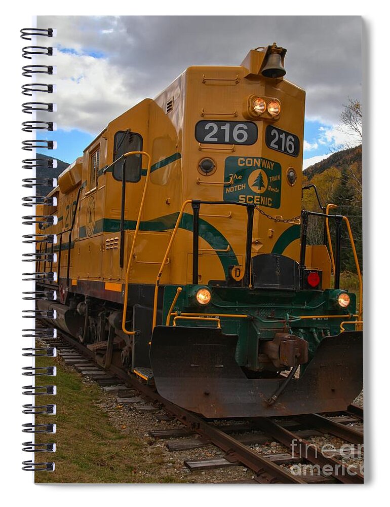 Conway Railroad Spiral Notebook featuring the photograph Conway Scenic Railroad Locomotive by Adam Jewell