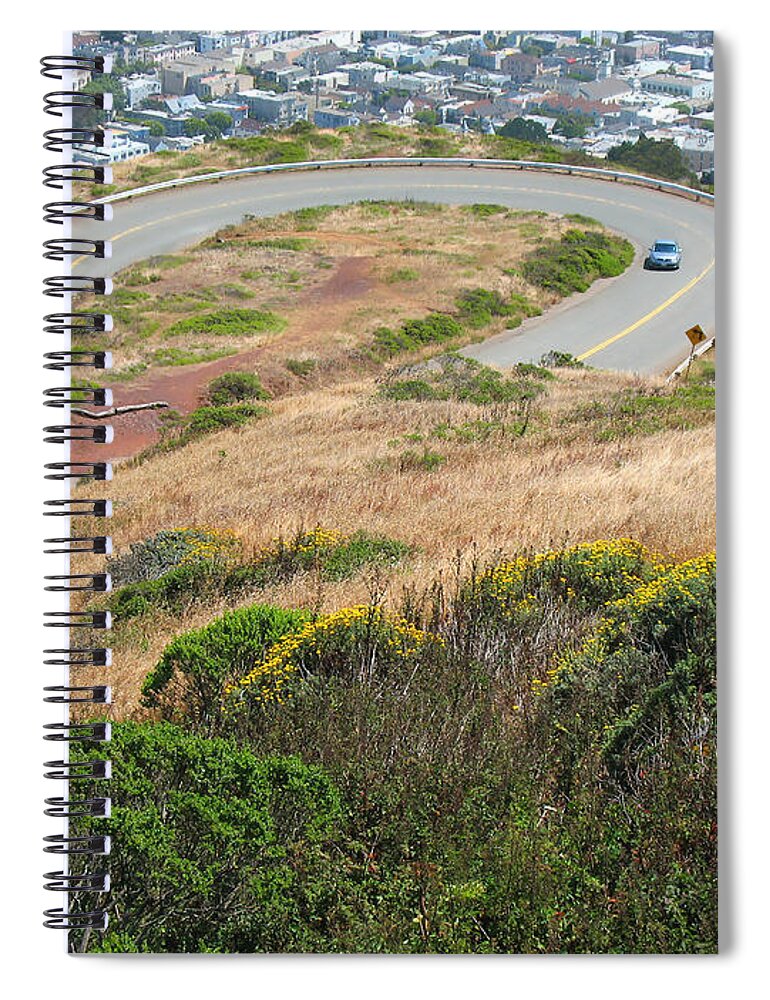 Twin Peaks Spiral Notebook featuring the photograph Cool Drive on Twin Peaks - San Francisco by Connie Fox