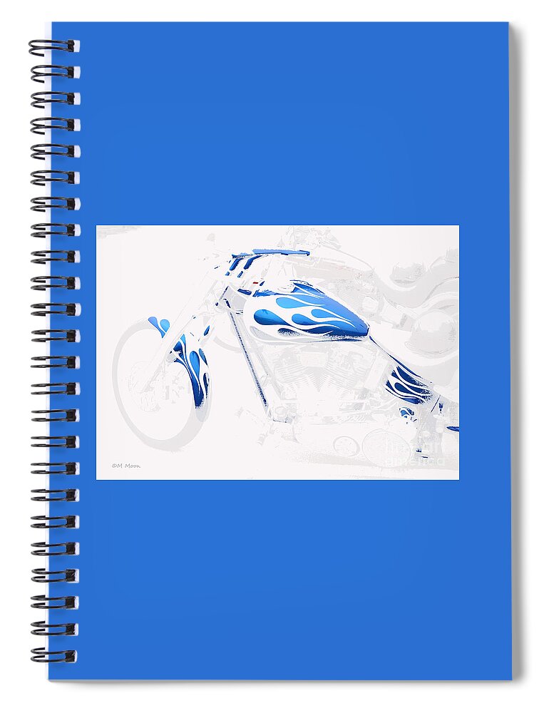 Blue Spiral Notebook featuring the photograph Cool Motorcycle by Tap On Photo