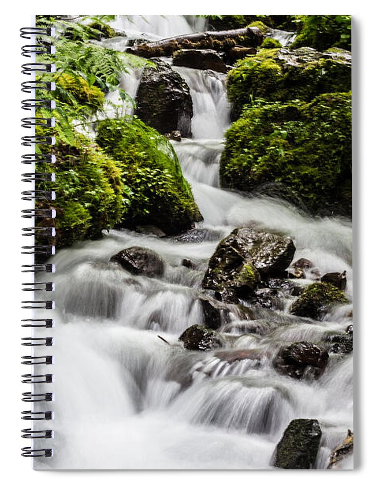 Wahkeena Falls Spiral Notebook featuring the photograph Cool Waters by Suzanne Luft