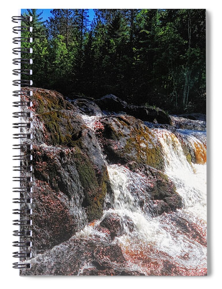 Wisconsin Spiral Notebook featuring the photograph Copper Falls by Lars Lentz