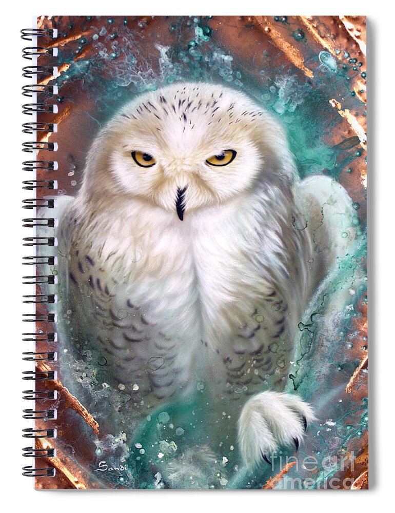 Copper Snowy Owl Spiral Notebook for Sale by Sandi Baker