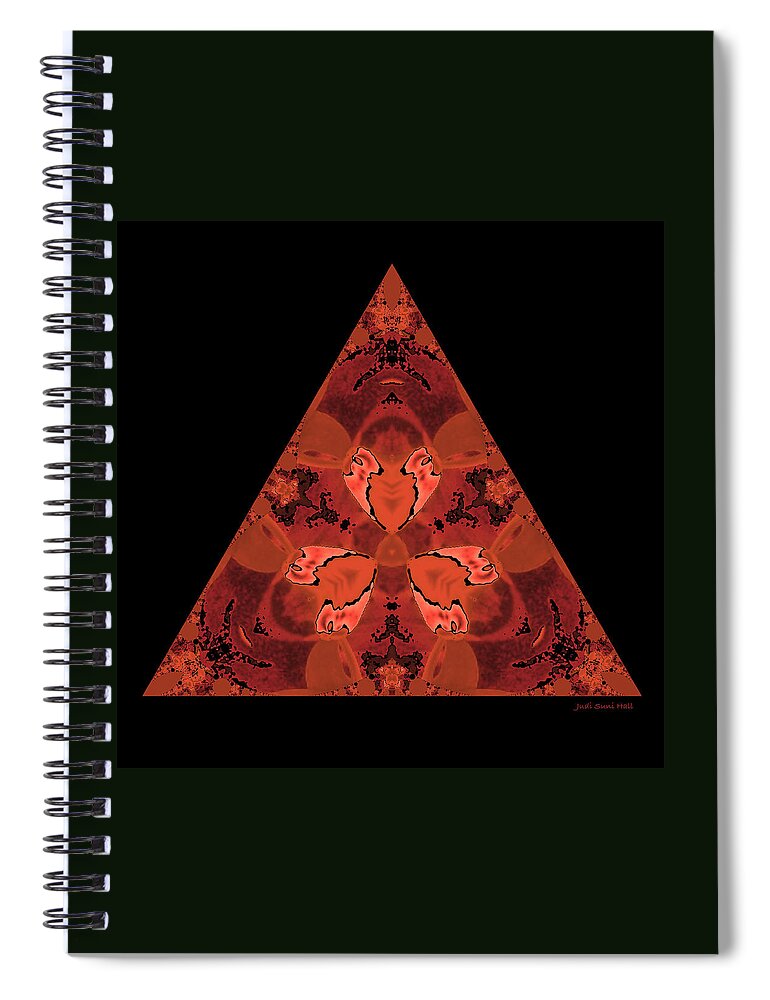 Triangle Spiral Notebook featuring the digital art Copper Triangle Abstract by Judi Suni Hall