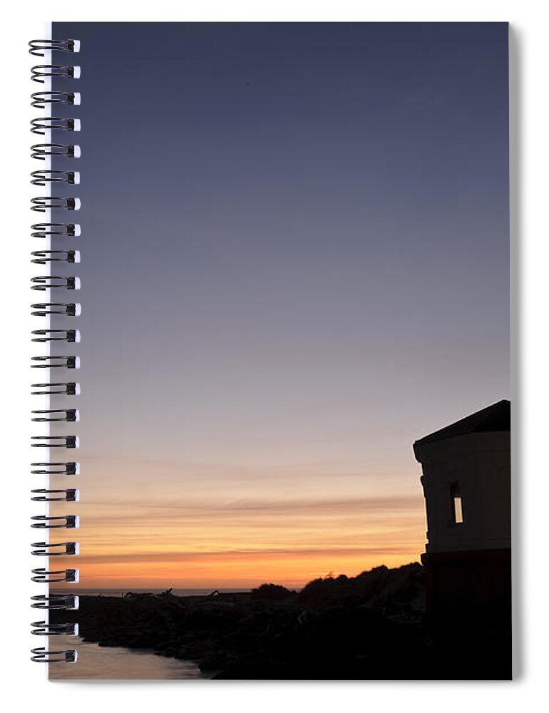 Bandon Spiral Notebook featuring the photograph Coquille River Lighthouse by John Shaw