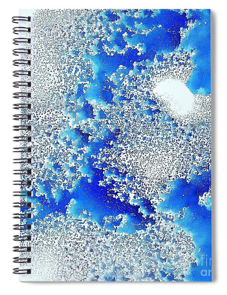 Abstract Spiral Notebook featuring the painting Coral by Frances Ku