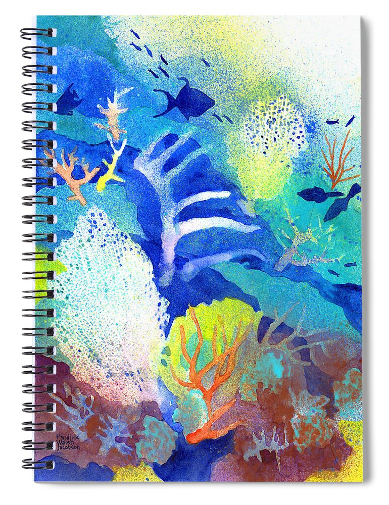 Coral Reefs Spiral Notebook featuring the painting Coral Reef Dreams 3 by Pauline Walsh Jacobson