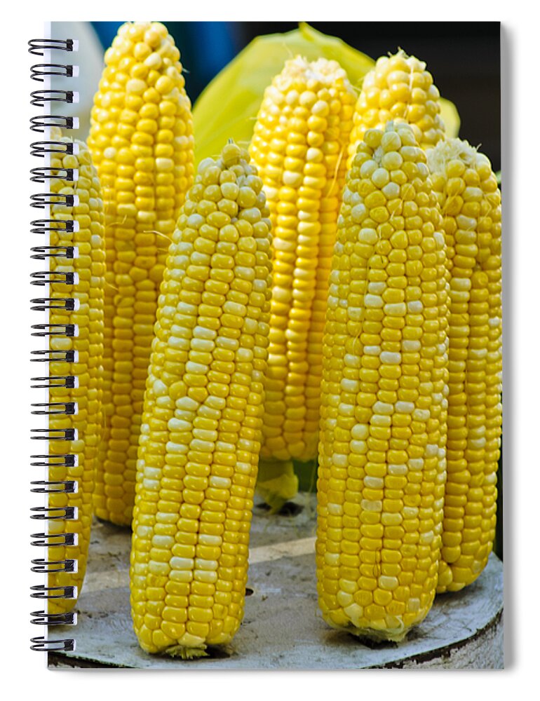 Cob Spiral Notebook featuring the photograph Corn on Display by Christi Kraft