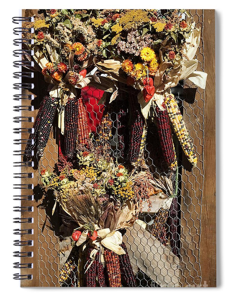 Corn Wreaths Spiral Notebook featuring the photograph Corn wreaths by Steven Ralser