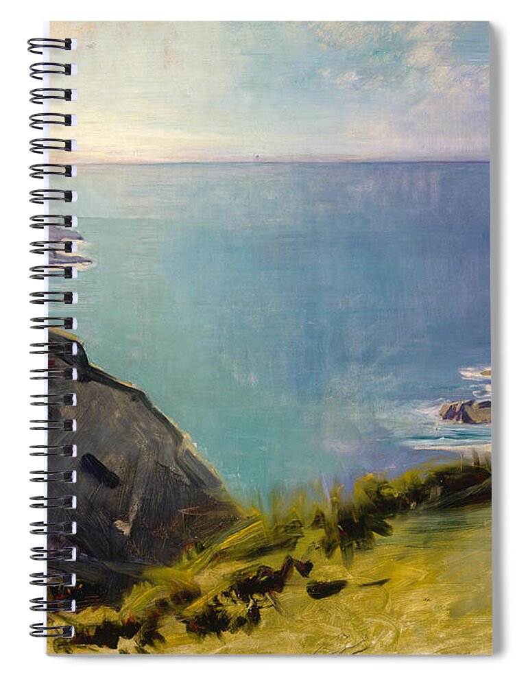 Abbott Handerson Thayer Spiral Notebook featuring the painting Cornish Headlands by Abbott Handerson Thayer