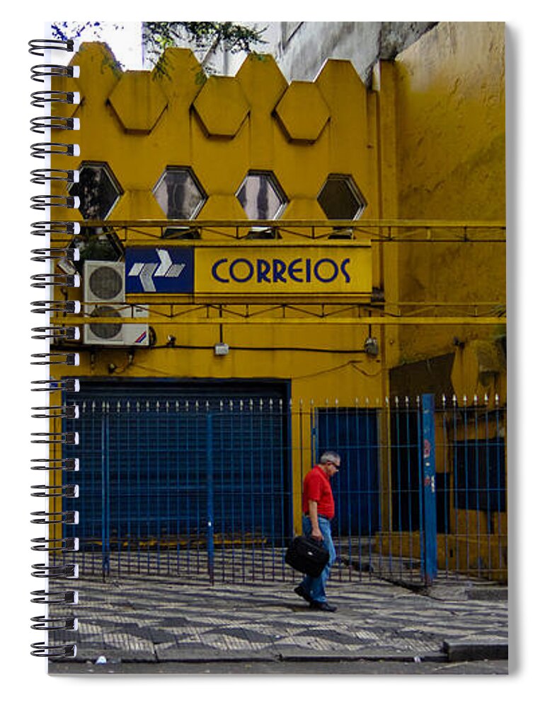 Correios Spiral Notebook featuring the photograph Correios - Sao Paulo by Julie Niemela