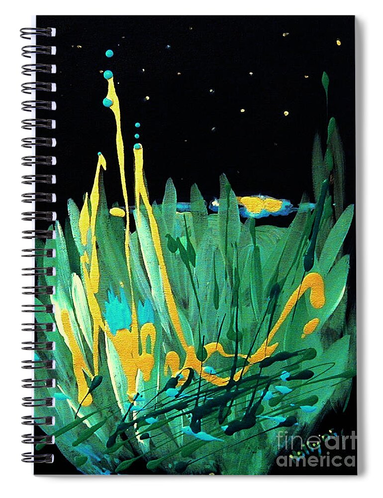 Urantia Spiral Notebook featuring the painting Cosmic Island by Holly Carmichael