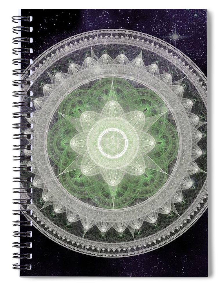 Corporate Spiral Notebook featuring the digital art Cosmic Medallions Earth by Shawn Dall