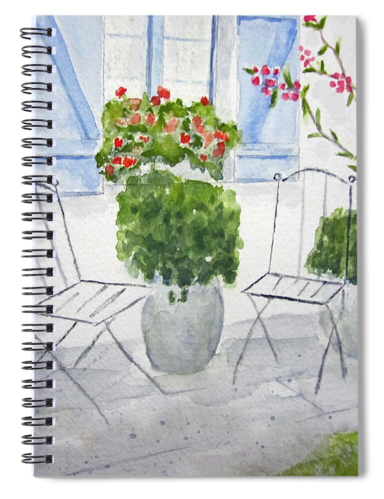 Floral Spiral Notebook featuring the painting Cottage Garden by Elvira Ingram