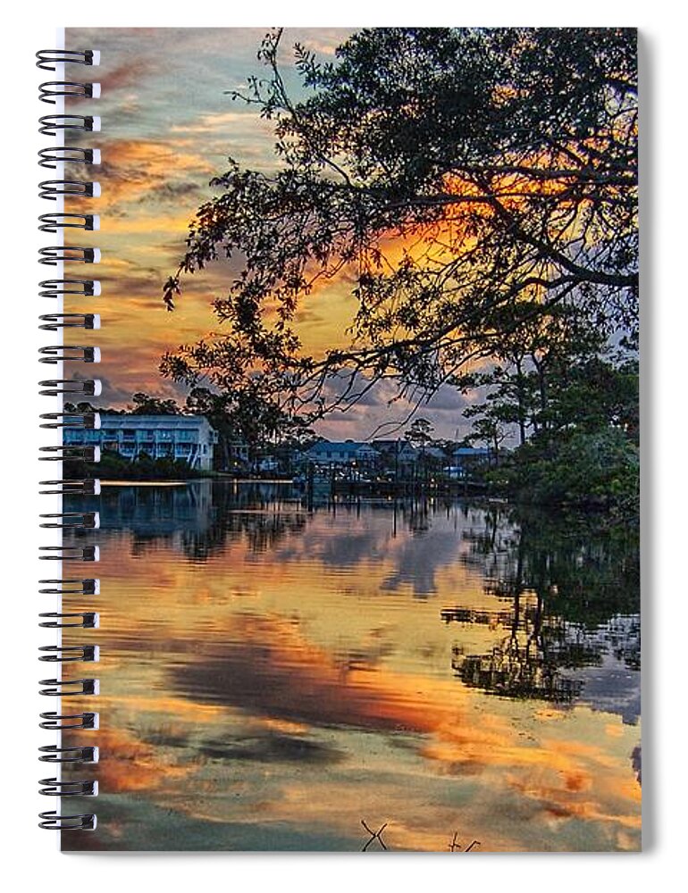Alabama Spiral Notebook featuring the digital art Cotton Bayou Sunrise by Michael Thomas