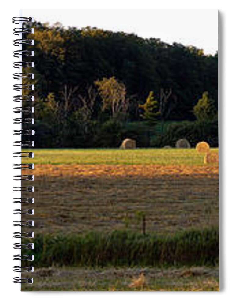 Panorama Spiral Notebook featuring the photograph Country Bales by Doug Gibbons