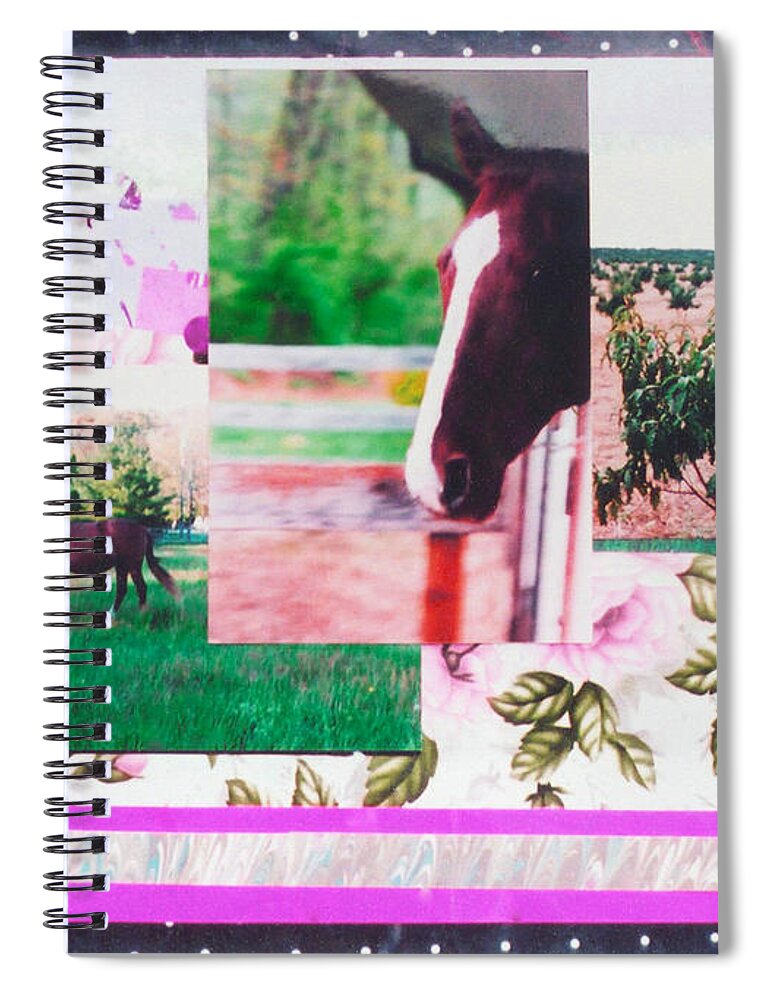 Horse Spiral Notebook featuring the mixed media Country Collage 1 by Mary Ann Leitch