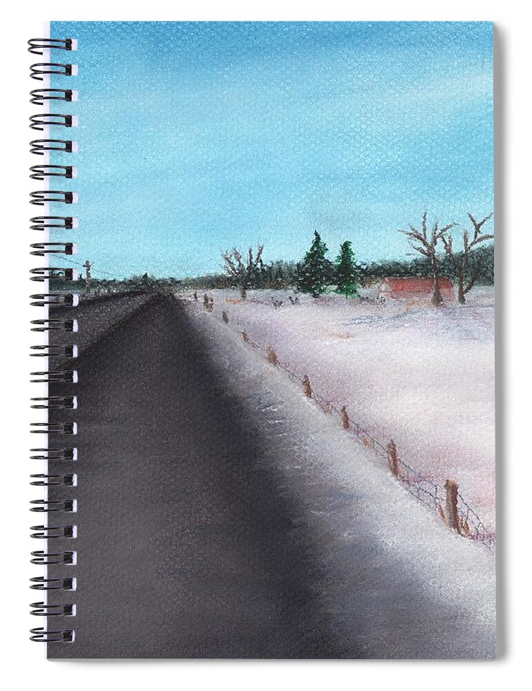 Calm Spiral Notebook featuring the painting Country Road by Anastasiya Malakhova
