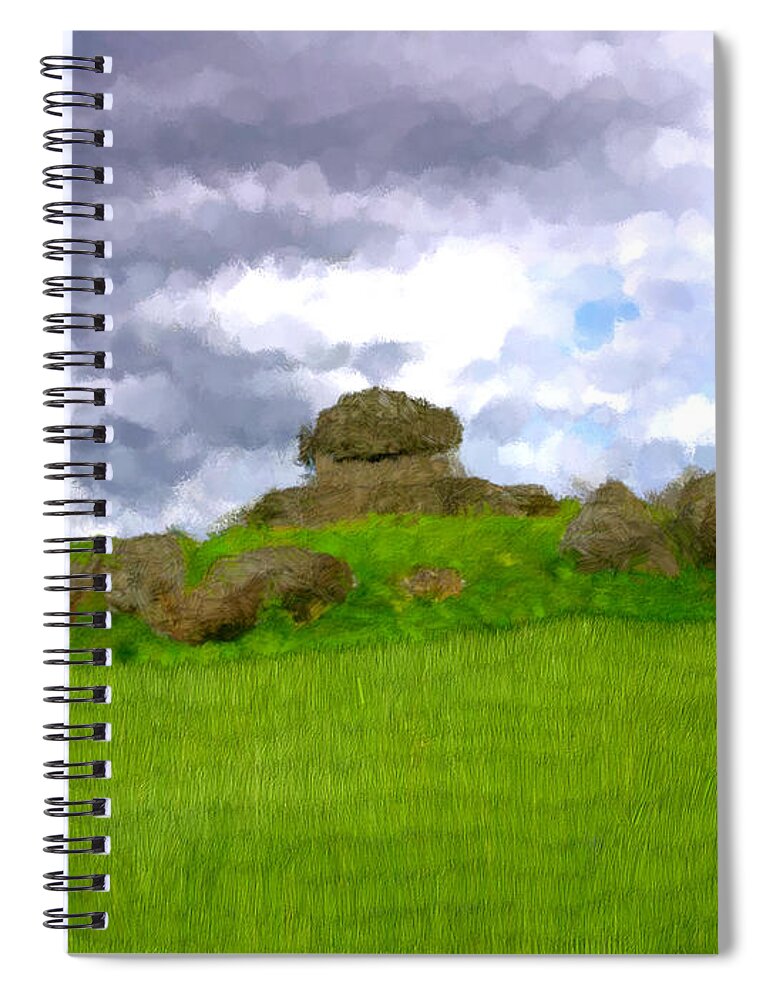 Grass Spiral Notebook featuring the painting Countryside in Ireland by Bruce Nutting
