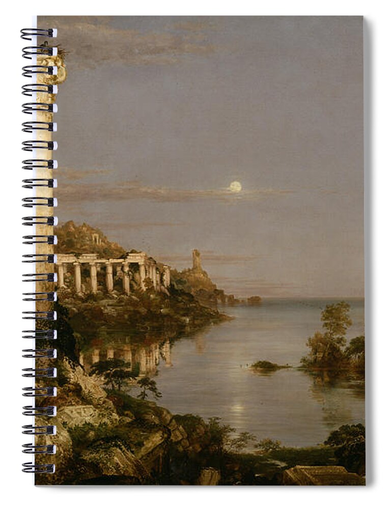 Thomas Cole Spiral Notebook featuring the painting Course of Empire Desolation by Thomas Cole