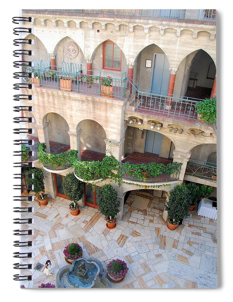 Mission Inn Spiral Notebook featuring the photograph Courtyard 2 by Amy Fose