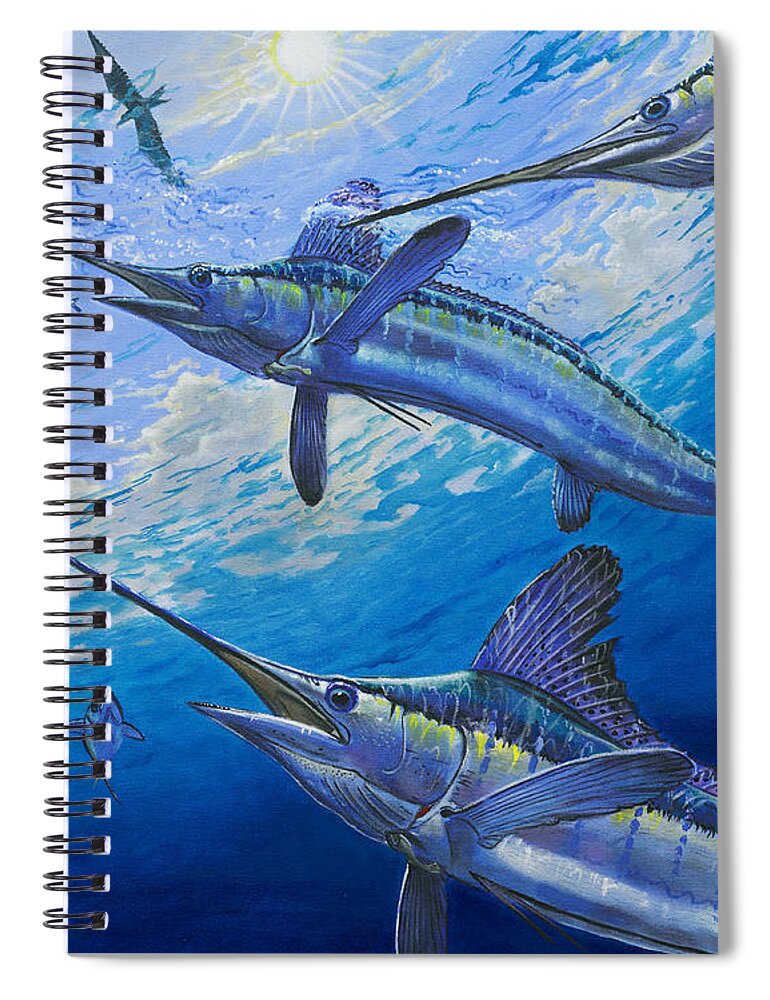 White Marlin Spiral Notebook featuring the painting Covered Up Off0035 by Carey Chen