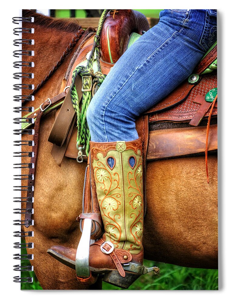 Cowgirl Spiral Notebook featuring the photograph Cowgirl by Greg and Chrystal Mimbs