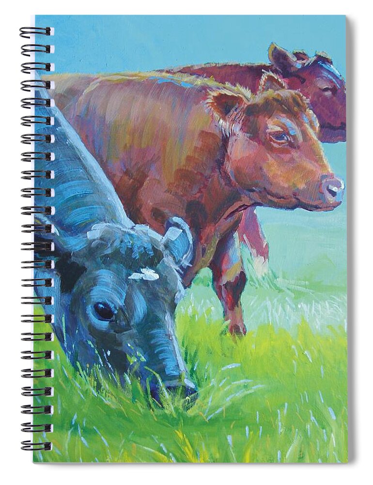 Cow Spiral Notebook featuring the painting Cows by Mike Jory