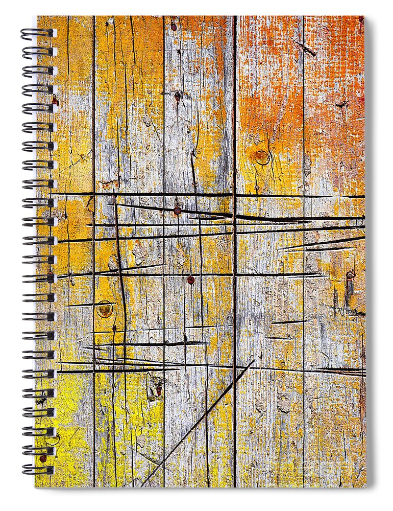 Abstract Spiral Notebook featuring the photograph Cracked Wood Background by Carlos Caetano