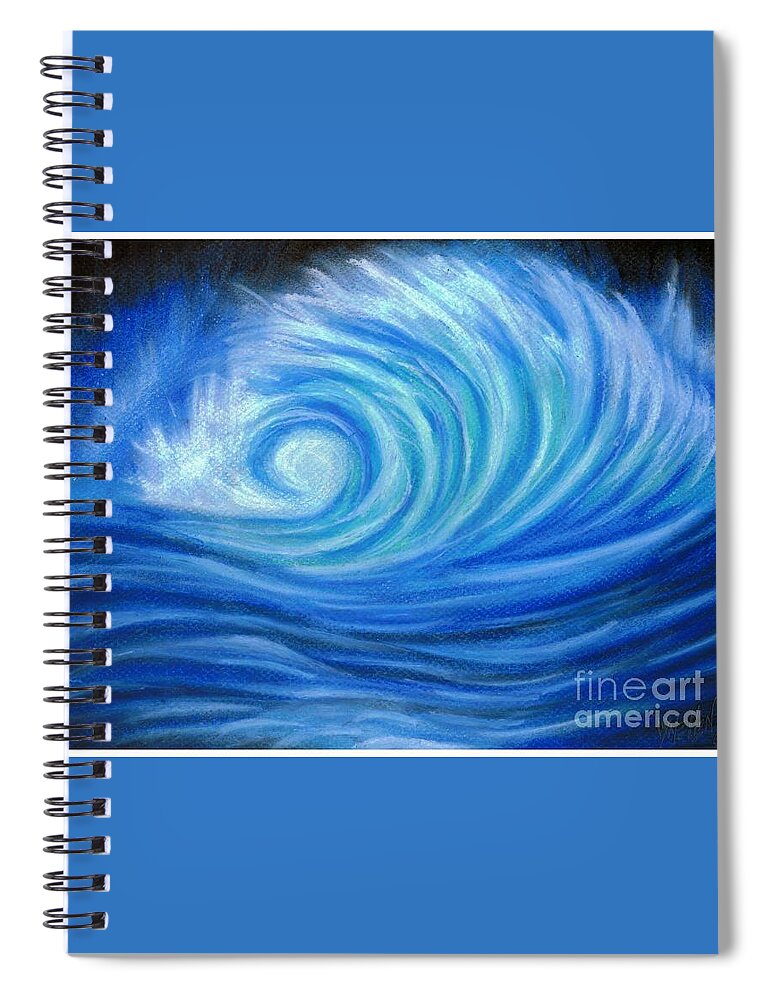 Waves Spiral Notebook featuring the pastel Crash by Lynellen Nielsen