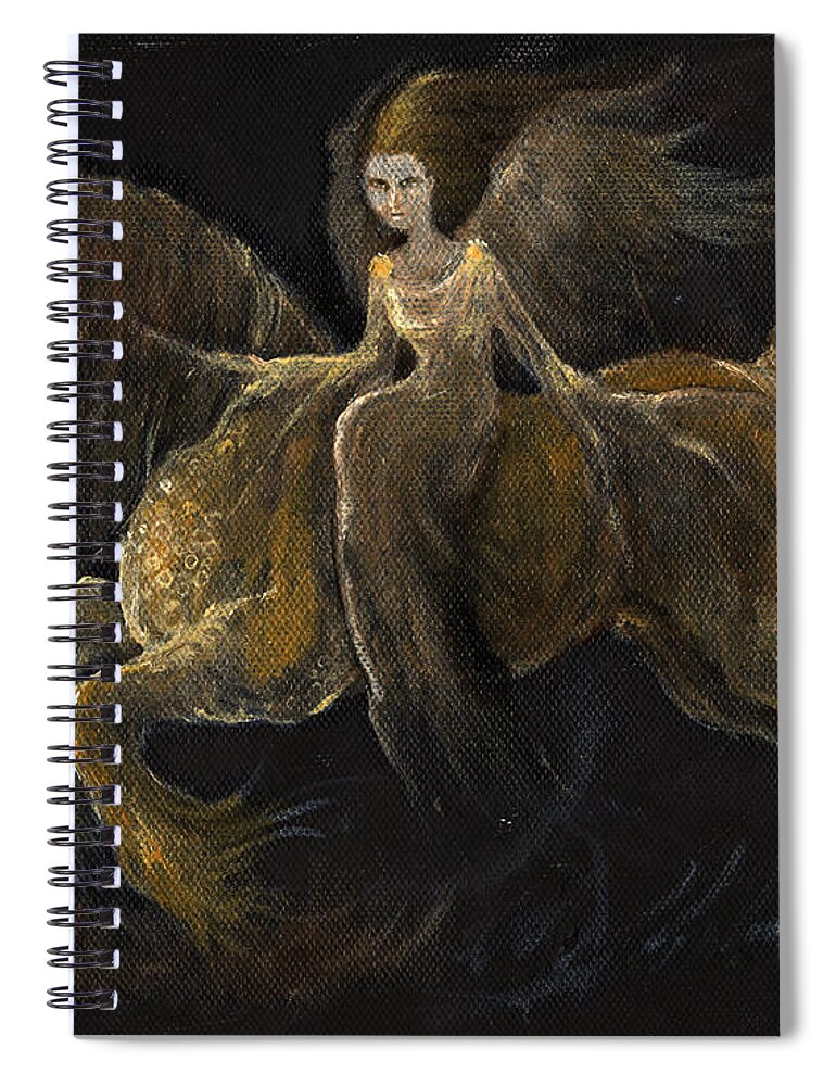 Angel Spiral Notebook featuring the painting Creatures Of The Night by Ang El