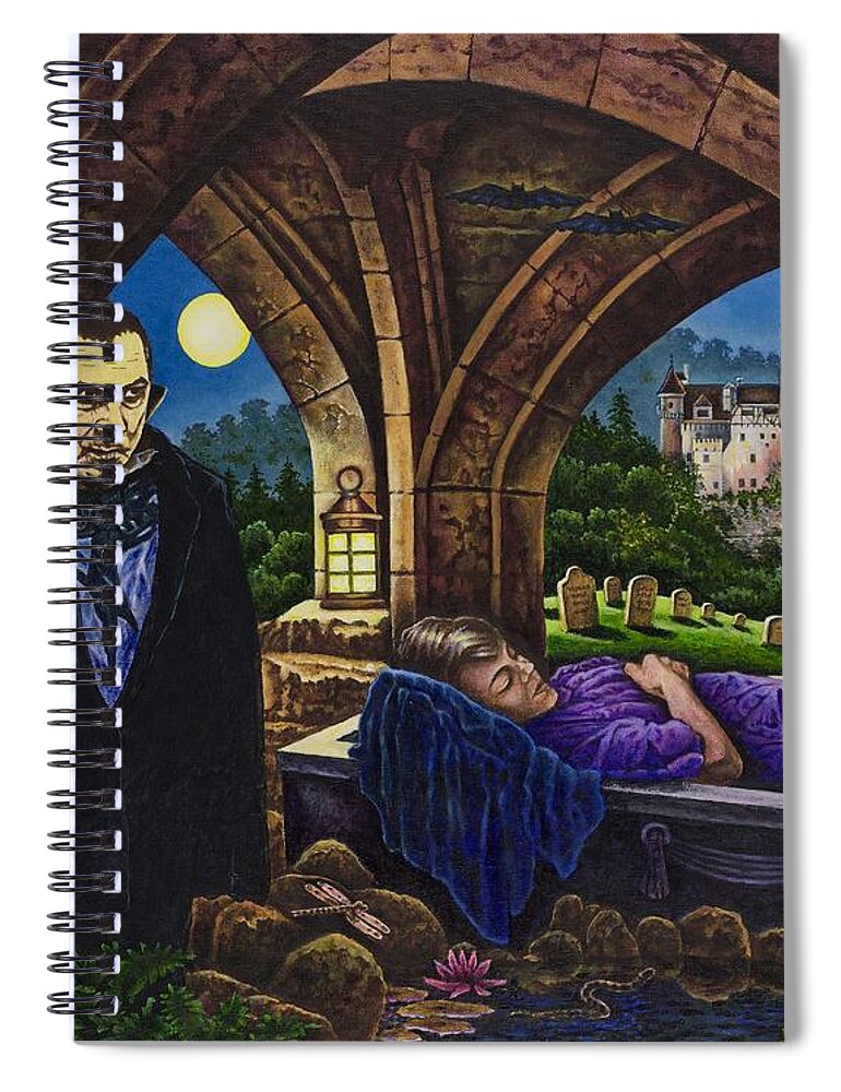 Bela Lugosi Spiral Notebook featuring the painting Creatures of the Night by Michael Frank