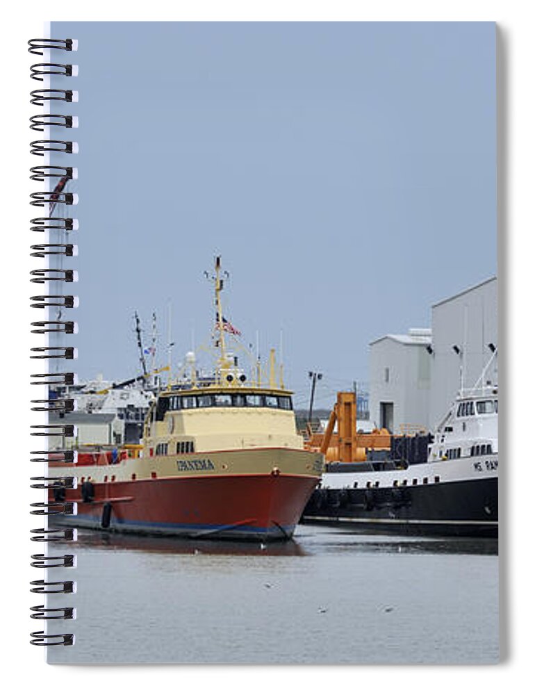 Crew Boats Spiral Notebook featuring the photograph Crew boats at Port Fourchon by Bradford Martin
