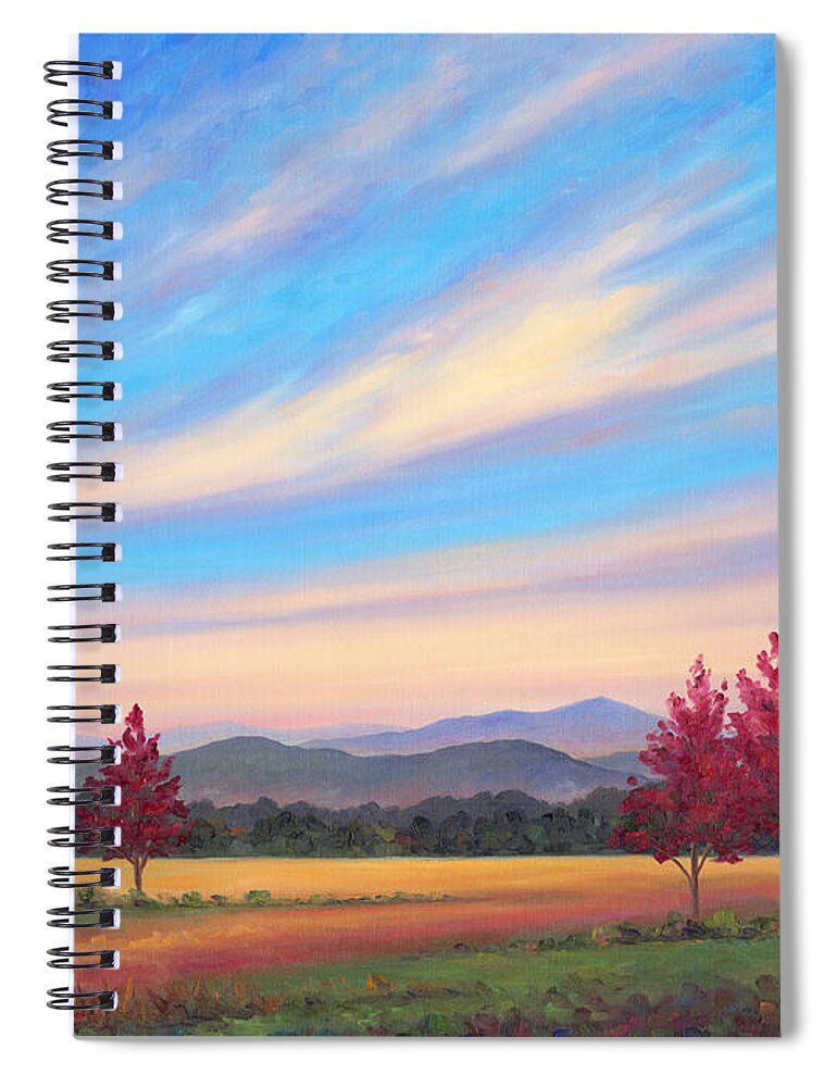  Spiral Notebook featuring the painting Crimson Colors by Jeff Pittman