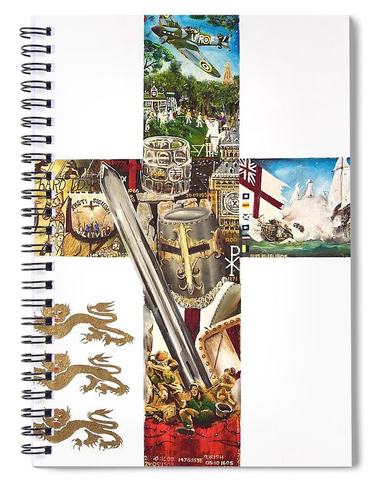 Cross Of St. George Spiral Notebook featuring the painting Cross of St George by John Palliser