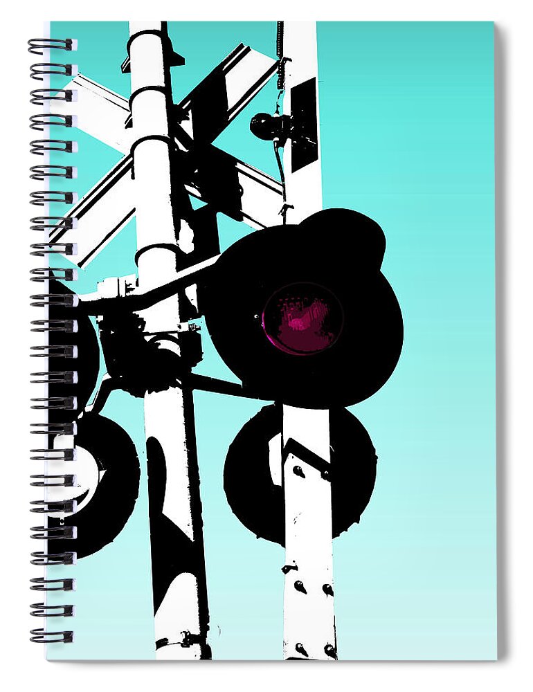 Rail Spiral Notebook featuring the digital art Crossed by Hannah Appleton